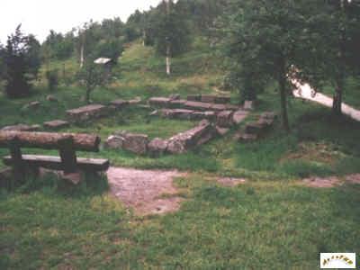 Les vestiges du temple d'acceuil